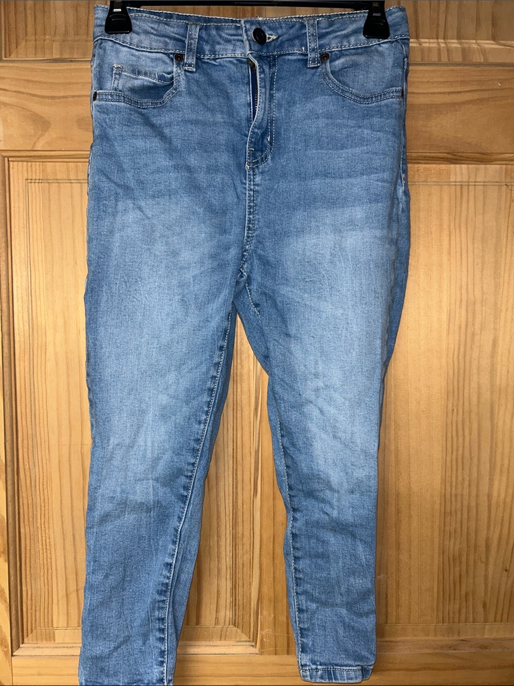 Light Blue Kids' Stretch Crop Jeans